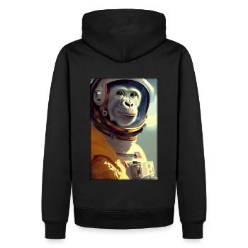 Singe Animal Astronaute Espace Univers 1 - Sweat à capuche Premium bio Homme - noir - Dos - Nico (187cm)