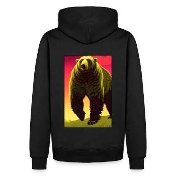 Bear Grizzly Bear Brown Bear Predator Wildlife Forest 1 - Men’s Premium Organic Hoodie - black - Back - Nico (187cm)