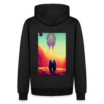 Bear Grizzly Bear Brown Bear Predator Wildlife Forest 3 - Men’s Premium Organic Hoodie - black - Back - Nico (187cm)