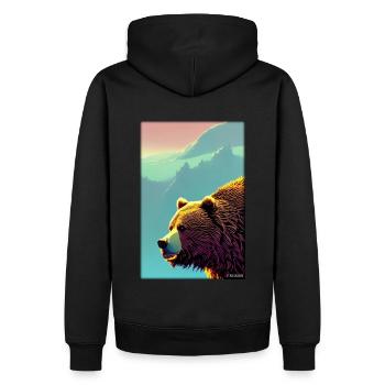 Bear Grizzly Bear Brown Bear Predator Wildlife Forest 4 - Men’s Premium Organic Hoodie - black - Back - Nico (187cm)