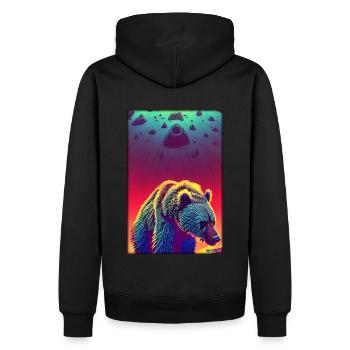 Bear Grizzly Bear Brown Bear Predator Wildlife Forest 5 - Men’s Premium Organic Hoodie - black - Back - Nico (187cm)