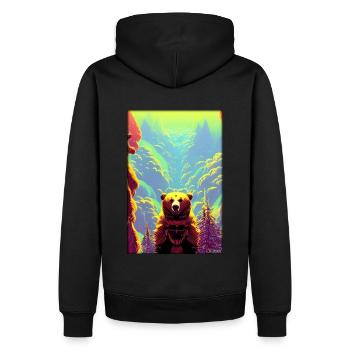 Bear Grizzly Bear Brown Bear Predator Wildlife Forest 7 - Men’s Premium Organic Hoodie - black - Back - Nico (187cm)