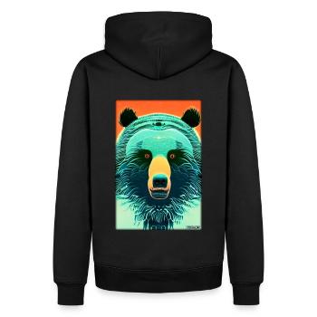 Bear Grizzly Bear Brown Bear Predator Wildlife Forest 6 - Men’s Premium Organic Hoodie - black - Back - Nico (187cm)
