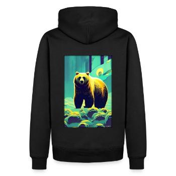 Bear Grizzly Bear Brown Bear Predator Wildlife Forest 9 - Men’s Premium Organic Hoodie - black - Back - Nico (187cm)