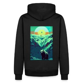 Bear Grizzly Bear Brown Bear Predator Wildlife Forest 8 - Men’s Premium Organic Hoodie - black - Back - Nico (187cm)