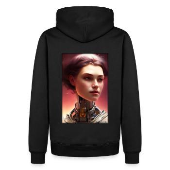 Robot Woman Future Cyborg Machine Technology - Sweat à capuche Premium bio Homme - noir - Dos - Nico (187cm)
