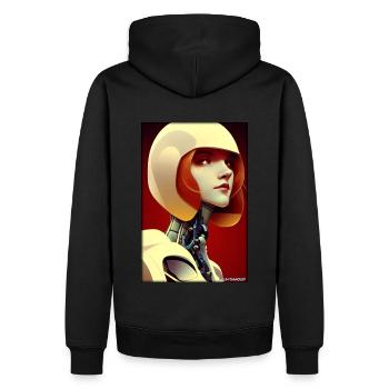 Robot Woman Future Cyborg Machine Technology - Sweat à capuche Premium bio Homme - noir - Dos - Nico (187cm)