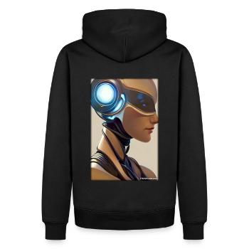 Robot Woman Future Cyborg Machine Technology - Men’s Premium Organic Hoodie - black - Back - Nico (187cm)