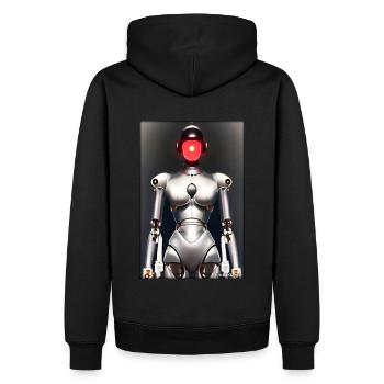 Robot Woman Future Cyborg Machine Technology - Sweat à capuche Premium bio Homme - noir - Dos - Nico (187cm)