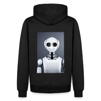 Robot Future Technology Science Android - Men’s Premium Organic Hoodie - black - Back - Nico (187cm)