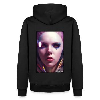 Cyber Goth Woman Future Technology Science - Men’s Premium Organic Hoodie - black - Back - Nico (187cm)