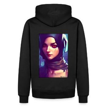 Cyber Goth Woman Future Technology Science - Men’s Premium Organic Hoodie - black - Back - Nico (187cm)