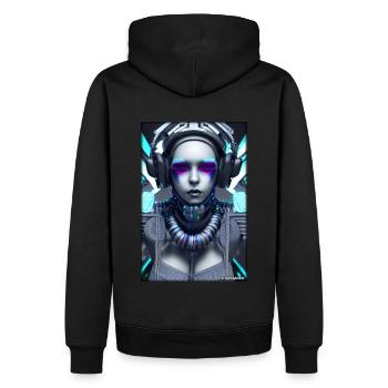 Cyber Goth Woman Future Technology Science - Men’s Premium Organic Hoodie - black - Back - Nico (187cm)
