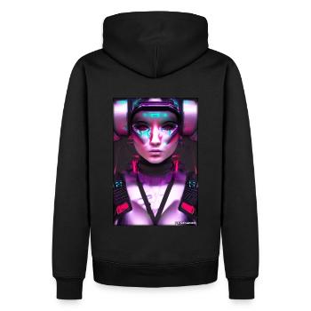 Cyber Goth Woman Future Technology Science - Men’s Premium Organic Hoodie - black - Back - Nico (187cm)