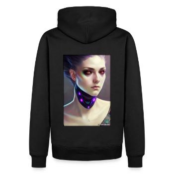 Cyber Goth Woman Future Technology Science - Men’s Premium Organic Hoodie - black - Back - Nico (187cm)