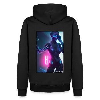 Robot Future Science Sci-Fi Machine - Men’s Premium Organic Hoodie - black - Back - Nico (187cm)