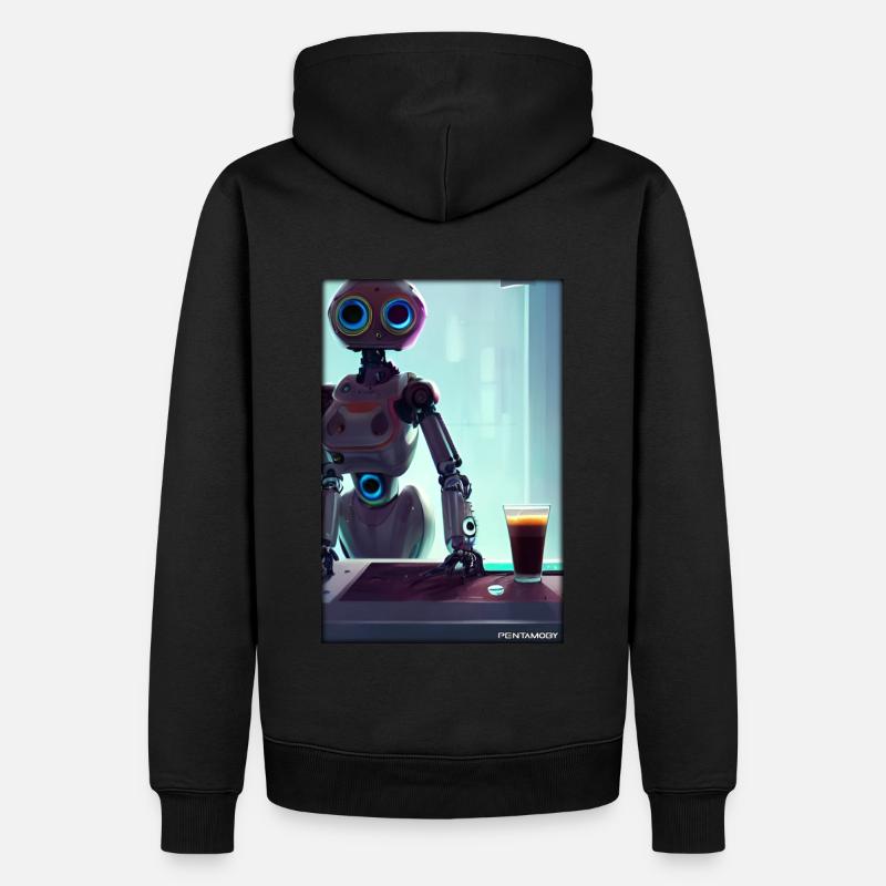 Robot Coffee Future Science Machine - Sweat à capuche Premium bio Homme - noir