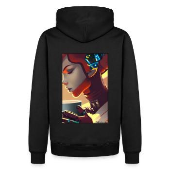 Robot Coffee Future Science Machine - Men’s Premium Organic Hoodie - black - Back - Nico (187cm)