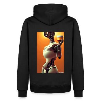 Robot Coffee Future Science Machine - Men’s Premium Organic Hoodie - black - Back - Nico (187cm)