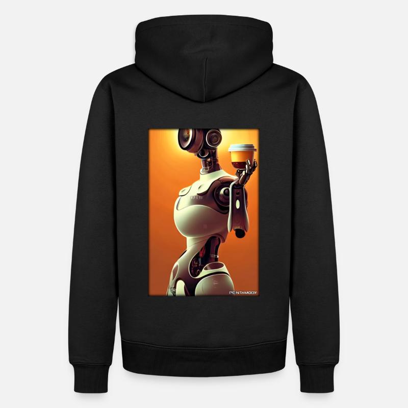 Robot Coffee Future Science Machine - Sweat à capuche Premium bio Homme - noir