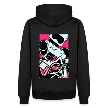 Robot Guitare Guitariste Future Musicien - Sweat à capuche Premium bio Homme - noir - Dos - Nico (187cm)