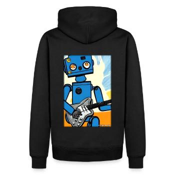 Roboter Gitarre Gitarrist Zukunft Musik Comic - Männer Premium Bio Hoodie - Schwarz - Hinten - Nico (187cm)