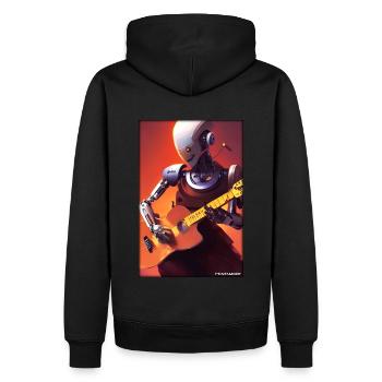 Robot Guitar Guitarist Future Music Musician - Men’s Premium Organic Hoodie - black - Back - Nico (187cm)