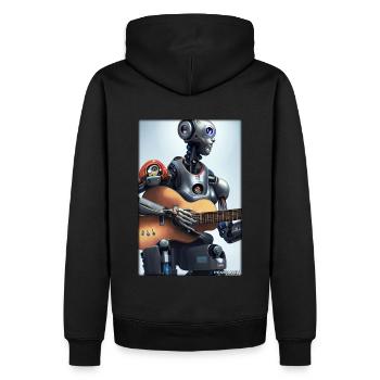 Robot Guitare Guitariste Future Musicien - Sweat à capuche Premium bio Homme - noir - Dos - Nico (187cm)
