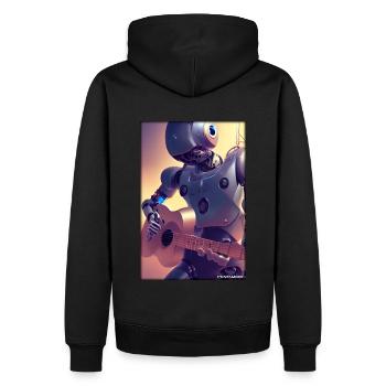 Roboter Gitarre Gitarrist Zukunft Musik Musiker - Männer Premium Bio Hoodie - Schwarz - Hinten - Nico (187cm)