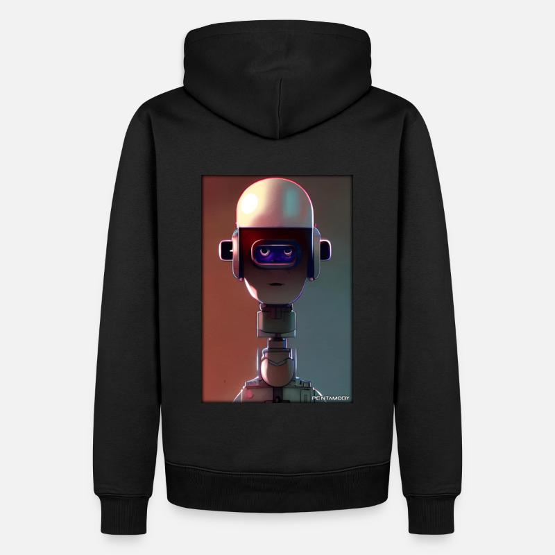 Roboter Zukunft Technik Wissenschaft Android - Männer Premium Bio Hoodie - Schwarz