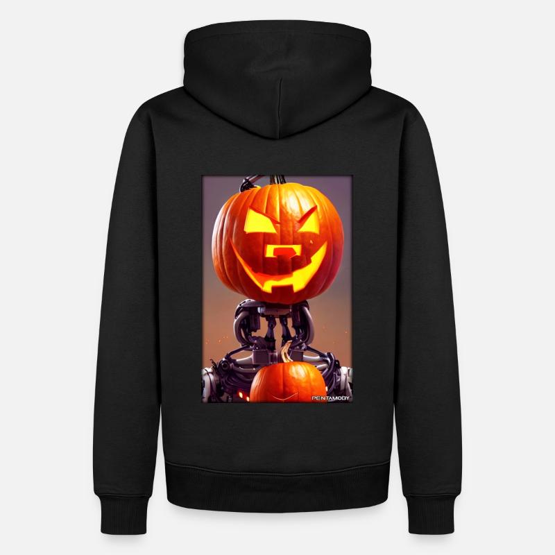 Roboter Halloween Zukunft Technik Wissenschaft - Männer Premium Bio Hoodie - Schwarz