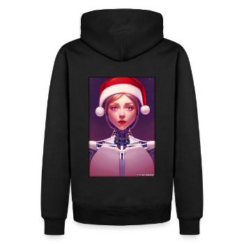 Robots Christmas Future Technology Science - Men’s Premium Organic Hoodie - black - Back - Nico (187cm)