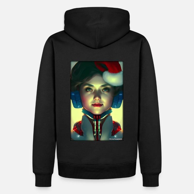 Robots Noël Future Technology Science - Sweat à capuche Premium bio Homme - noir