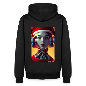 Robots Christmas Future Technology Science - Men’s Premium Organic Hoodie - black - Back - Nico (187cm)
