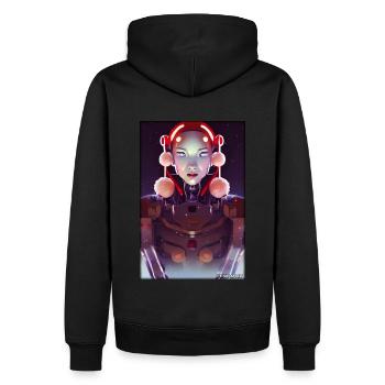 Robots Christmas Future Technology Science - Men’s Premium Organic Hoodie - black - Back - Nico (187cm)