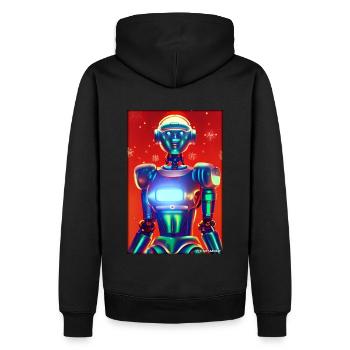 Robots Christmas Future Technology Science - Men’s Premium Organic Hoodie - black - Back - Nico (187cm)