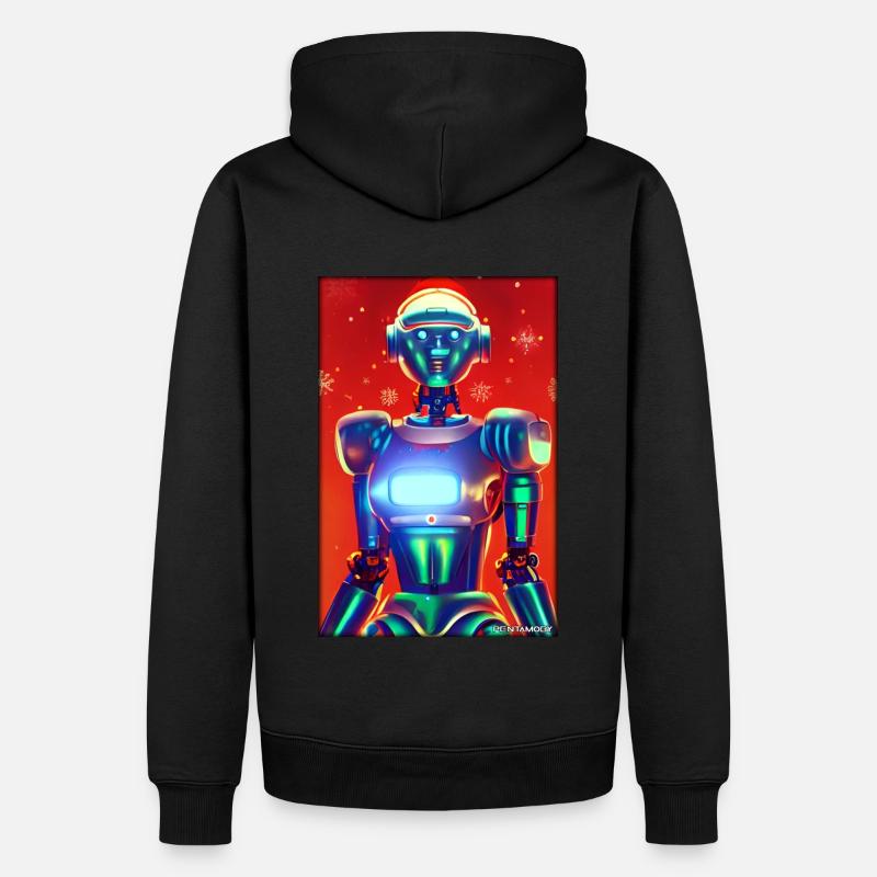Robots Noël Future Technology Science - Sweat à capuche Premium bio Homme - noir