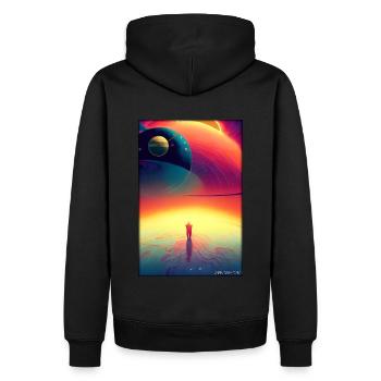 Galaxy Cosmos Universe Solar System Astronaute - Sweat à capuche Premium bio Homme - noir - Dos - Nico (187cm)