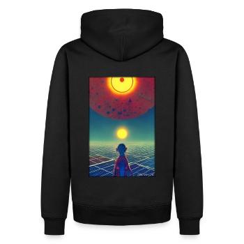 Galaxy Cosmos Universe Solar System Astronaute - Sweat à capuche Premium bio Homme - noir - Dos - Nico (187cm)