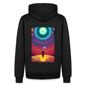 Galaxy Cosmos Universe Solar System Astronaute - Sweat à capuche Premium bio Homme - noir - Dos - Nico (187cm)