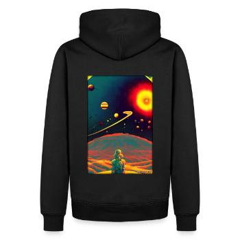 Galaxy Cosmos Universe Solar System Astronaute - Sweat à capuche Premium bio Homme - noir - Dos - Nico (187cm)