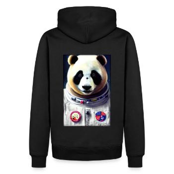 Pandabär Panda Astronaut Zukunft Sci-Fi Technik - Männer Premium Bio Hoodie - Schwarz - Hinten - Nico (187cm)