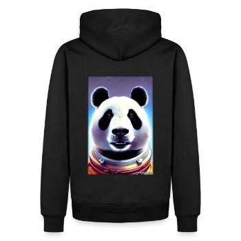 Pandabär Panda Astronaut Zukunft Sci-Fi Technik - Männer Premium Bio Hoodie - Schwarz - Hinten - Nico (187cm)