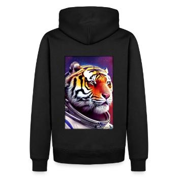 Tiger Big Cat Astronaut Future Sci-Fi Technology - Sweat à capuche Premium bio Homme - noir - Dos - Nico (187cm)