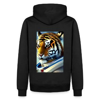 Tiger Big Cat Astronaut Future Sci-Fi Technology - Sweat à capuche Premium bio Homme - noir - Dos - Nico (187cm)