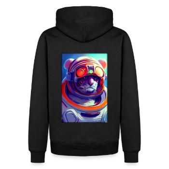 Tiger Big Cat Astronaut Future Sci-Fi Technology - Sweat à capuche Premium bio Homme - noir - Dos - Nico (187cm)