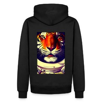 Tiger Big Cat Astronaut Future Sci-Fi Technology - Sweat à capuche Premium bio Homme - noir - Dos - Nico (187cm)