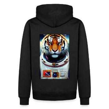 Tiger Big Cat Astronaut Future Sci-Fi Technology - Sweat à capuche Premium bio Homme - noir - Dos - Nico (187cm)