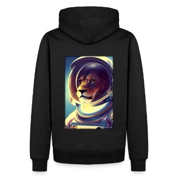 Leo Big Cat Astronaut Future Sci-Fi Technology - Sweat à capuche Premium bio Homme - noir - Dos - Nico (187cm)