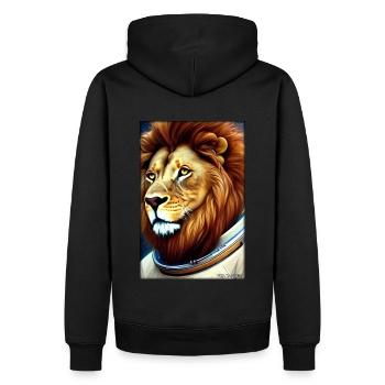Leo Big Cat Astronaut Future Sci-Fi Technology - Sweat à capuche Premium bio Homme - noir - Dos - Nico (187cm)
